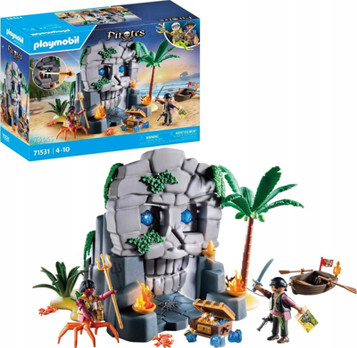 Lodër ndërtuese Playmobil Pirates 71531 Skull Island, set me piratë, 78 copa, shumëngjyrëshe