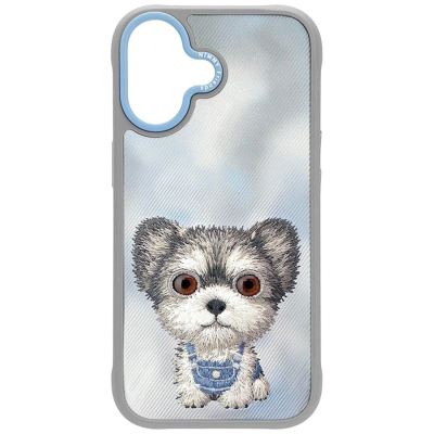 Kllëf telefoni Nimmy Big Eyed Pet 2.0 Dog për iPhone 17, TPU, me qen te dizajni, gri