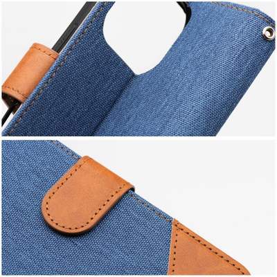 Këllëf libër OEM JEANS për iPhone 17, me xhepa për kartela, i kaltër