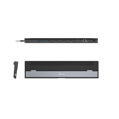 Docking station USB C J5create JCD542 N, me dy dalje HDMI 4K, Power Delivery 100W, gri me të zezë