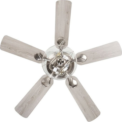 Ventilator tavani SIRAMA Silver, me dritë, 5 fletë, ngjyrë argjendi