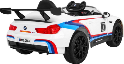 Makina elektrike Ramiz BMW M6 GT3, 131 cm, deri 30 kg, e bardhë