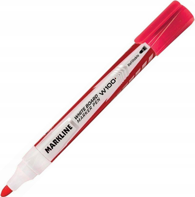 Маркер за табла Linc Markline MW100RED, заоблено врвче, црвен