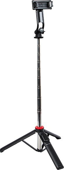 Shkop selfie tripod 3 në 1, 130 cm, me telekomandë Bluetooth, i zi