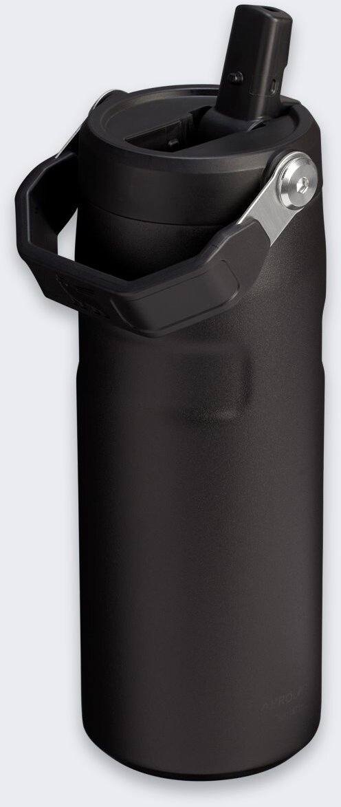 Shishe termike Stanley IceFlow Flip Straw 2.0, 0.47L, çelik inox, e zezë