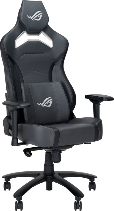 Канцелариска столица Asus, потпирач за глава, до 136 kg, сива и црна