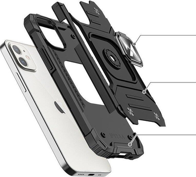 Mbulesë telefoni Wozinsky Ring Armor për iPhone 14, me unazë mbajtëse, e zezë