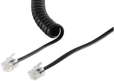 Kabllo spirale S-Impuls RJ10, 2m, e zezë