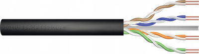 Kabllo rrjeti Digitus DK-1611-V-1-OD, Cat 6 U/UTP, 100m, e zezë