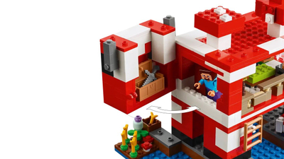 Set ndërtimi LEGO Minecraft Mooshroom House 21270, lodër kreative, shumëngjyrëshe