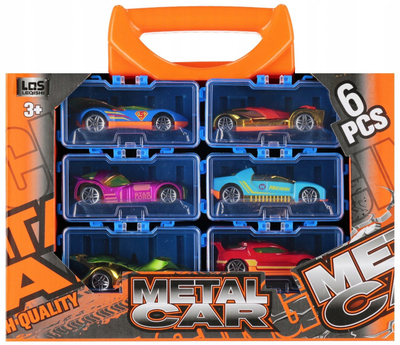 Set vetura lodër Mega Creative Auto Race, 6 copë, metalike, shumëngjyrëshe