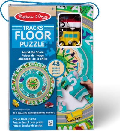 Puzzle për dysheme Melissa &amp; Doug Round the Shore, 48 copa, diametër 68.5 cm, shumëngjyrësh