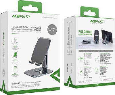 Mbajtëse telefoni dhe tableti Acefast E13, e palosshme, deri 12.9", gri