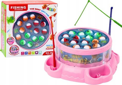 Lodër peshkimi për fëmijë OTHER Game Fishing, me drita dhe tinguj, rozë
