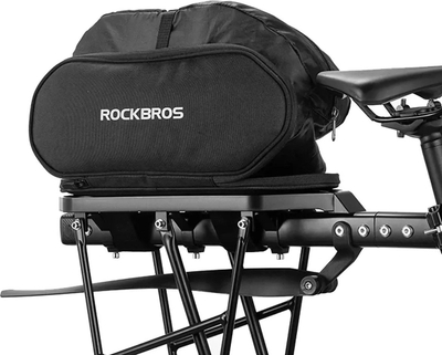 Çantë bagazhi për biçikletë Rockbros, 5L, montohet me rripa Velcro, ngjyrë e zezë