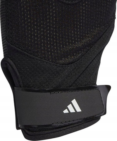 Doreza stërvitje Adidas Training Glove II5598, rrjetë frymëmarrëse, mbyllje me Velcro, të zeza