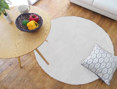 Tapet rrethor Strado Round Rug Rabbit, 200x200 cm, antialergjik, i bardhë