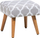 Tabure OSAGE Footstool, formë kubike, këmbë druri, gri me motiv të bardhë