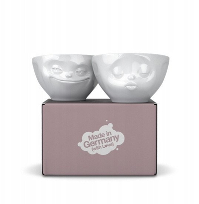 Set tasa TASSEN Bowls White Grin and Kiss, porcelan, 350 ml, t'bardha