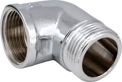 Kënd lidhës Hydroland Chrome Nipple Elbow, 1/2" F/M, krom