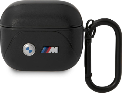 Mbulesë BMW BMA322PVTK për AirPods 3, lëkurë ekologjike, seria Curved Line, e zezë