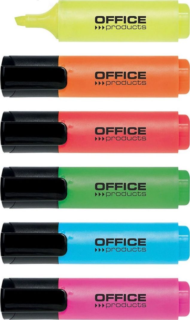 Set markerë fluorescente Office Products, 2 5 mm, 6 copë, shumëngjyrëshe