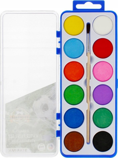 Set bojrash uji Starpak Football 479316, 12 ngjyra, me penel, blu
