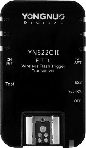 Трансивер блиц Yongnuo YN-622C II, безжичен E-TTL, за Canon, сет 2 парчиња, црн