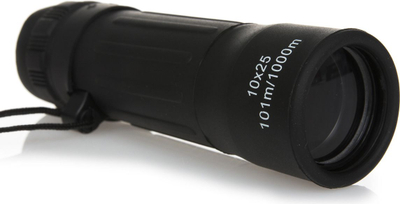 Monokular Mil Tec 10x25, fushë shikimi 101m me 1000m, i zi