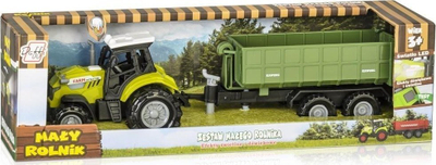 Lodër traktor me rimorkio Daffi, me drita edhe zë, jeshil