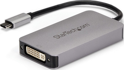 Adaptor USB C në DVI StarTech CDP2DVIDP, Dual Link, aktiv, gri