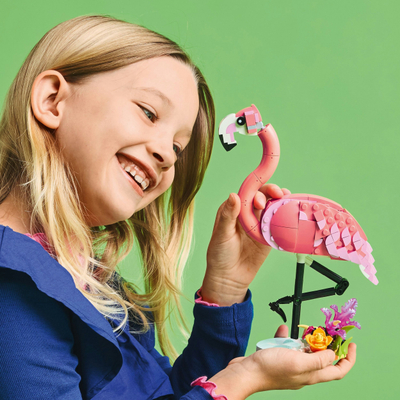 Lodër ndërto–krijo LEGO Creator Wild Animals Pink Flamingo, 3 në 1, shumëngjyrëshe