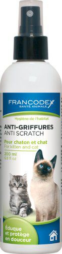 Spray kundër gërvishtjeve Francodex Anti Scratch, për kote dhe mace, 200 ml, i bardhë