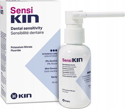 Sprej për gojë Kin SensiKin, për dhimbje nga ndjeshmëria e dhëmbëve, 40 ml, i bardhë