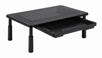 Bazament monitori Gembird Adjustable Monitor Stand With Drawer, i rregullueshëm, me sirtar, i zi