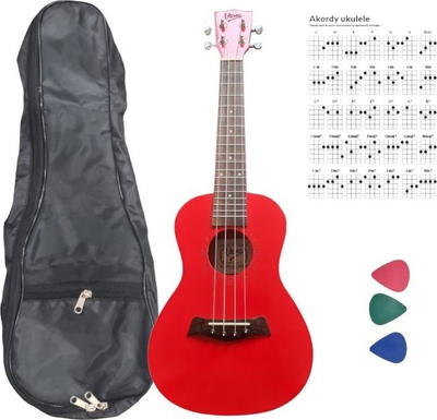 Ukulele koncerti V-Tone UK23, 23", trup druri linden, e kuqe