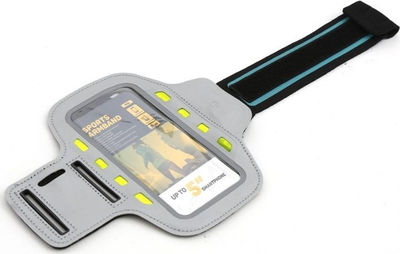 Mbajtëse sportive krahu pa markë, me LED, për smartphone 6.1", gri