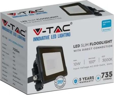 Reflektor V-TAC, 10 W, i zi