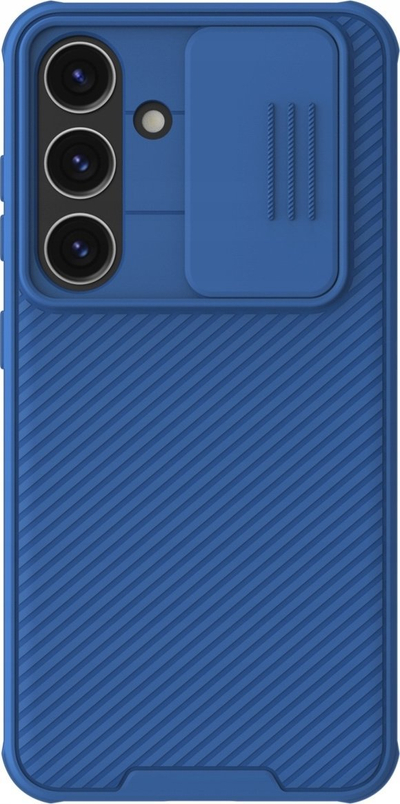Mbështjellës telefoni Nillkin CamShield Pro për Samsung Galaxy S24, me kapak kamere, silikon TPU, blu
