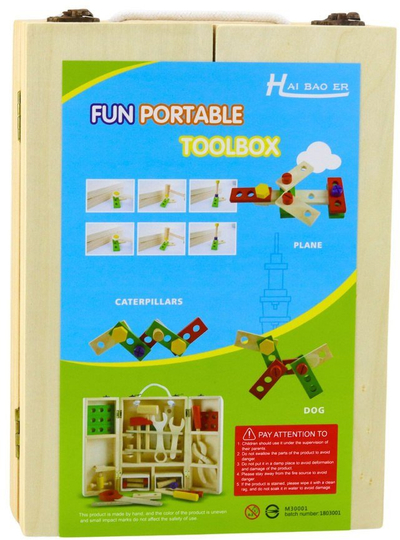Set veglash druri për kalamajt Little Handyman, 35 pjesë, kuti me dorezë litar