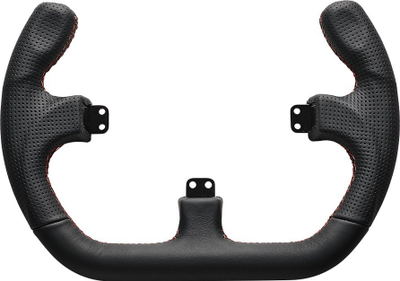 Rim timoni gaming Asetek SimSports Open D Leather, lëkurë e zezë, për sim racing GT