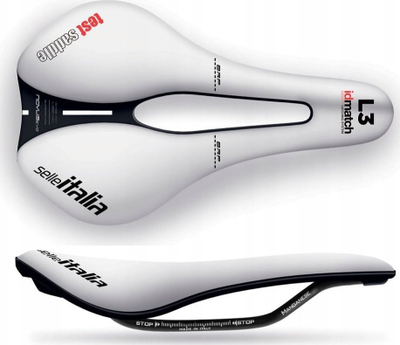 Sedile biçiklete Selle Italia Novus Evo Boost TM Superflow L3, shina mangan Ø7 mm, Fibra Tek, e bardhë