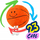 Top basketbolli XQMax Emoji Ball, 23cm, me këmbë, portokalli