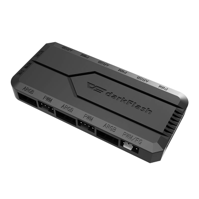 Kuti kontrolli ventilatori për kompjuter Darkflash RC2 RGB PWM + kontrollues me telekomandë (i zi)