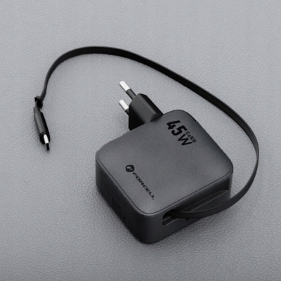 Karikues muri Forcell GaN III, 45W, USB C me kabllo USB C, i zi
