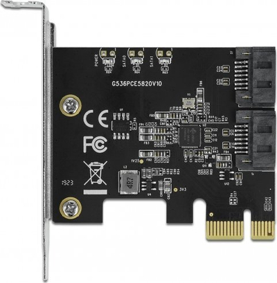 Kartë kontrolli DeLOCK 90431, PCI Express, 2 porta SATA, e zezë