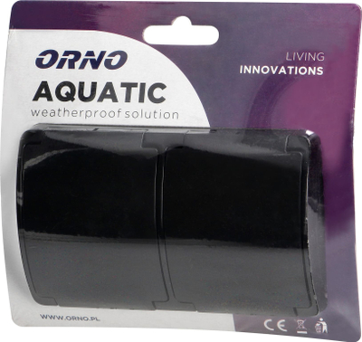 Prizë e mbyllur ORNO AQUATIC, dyshe, IP44, e zezë