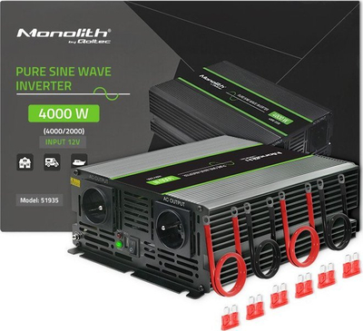 Konvertues voltazhi Qoltec Monolith 51935, 4000W, hyrje 12V, i zi