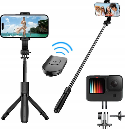 Selfie stick Bluetooth Blue Star L21, tripod 2 në 1, universal, i zi
