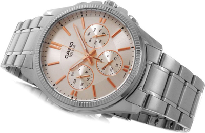 Ora dore Casio MTP-1375D-7A2V Enticer, çelik inox, quartz, argjend